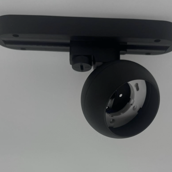 რელსის სანათი – შავი კორპუსი, GX53 ცვლადი ნათურით, LED Spot (ფართო გაშლა)